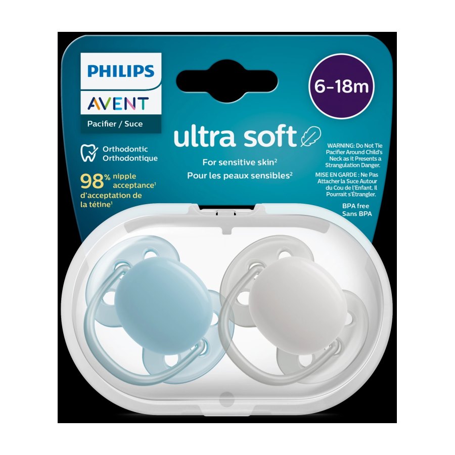 Philips AVENT - 2 Xuxas - Ultra Soft - Azul/Cinzento - 6-18M 