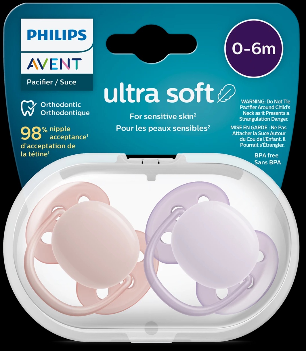 Philips AVENT - 2 Xuxas - Ultra Soft - Rosa/Lilás - 0-6M