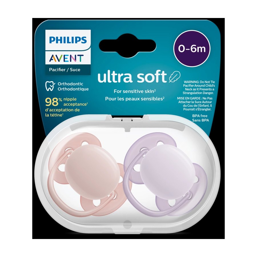 Philips AVENT - 2 Xuxas - Ultra Soft - Rosa/Lilás - 0-6M