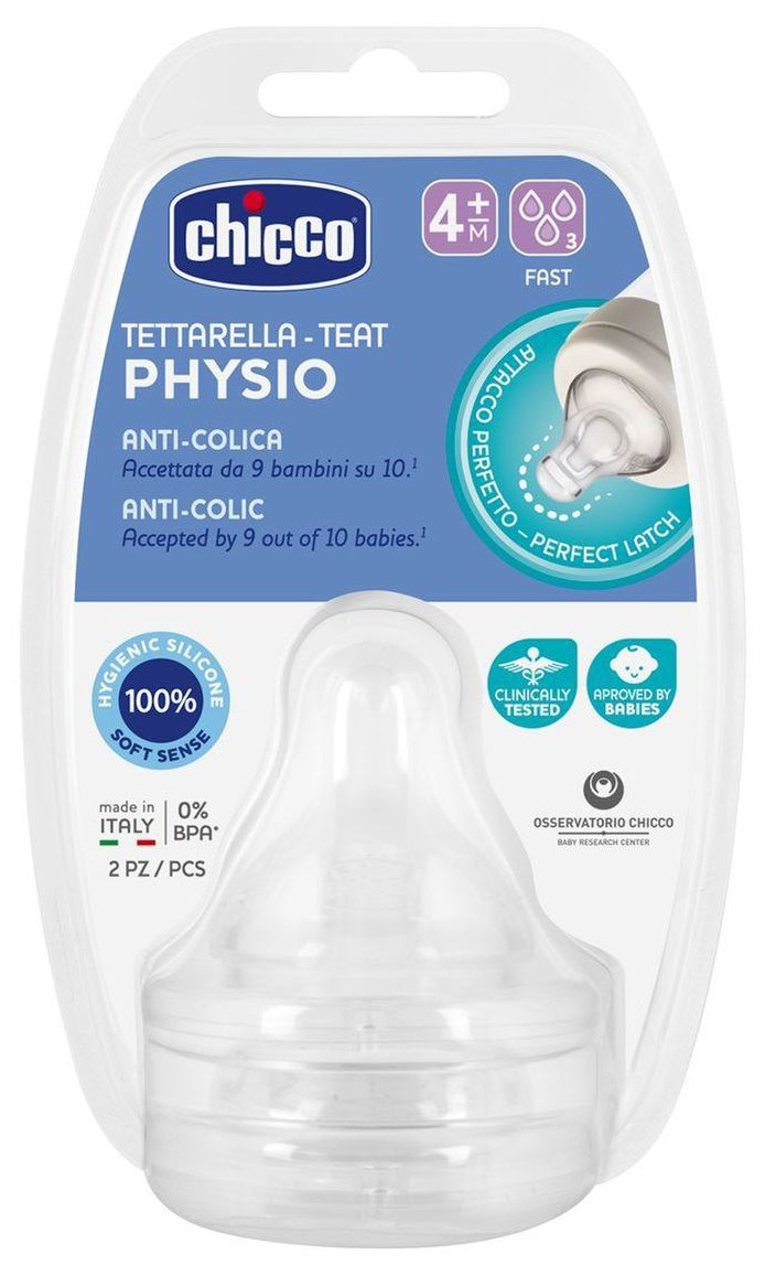 CHICCO Tetina Fisio Sili Rapido 4M+ 2UN