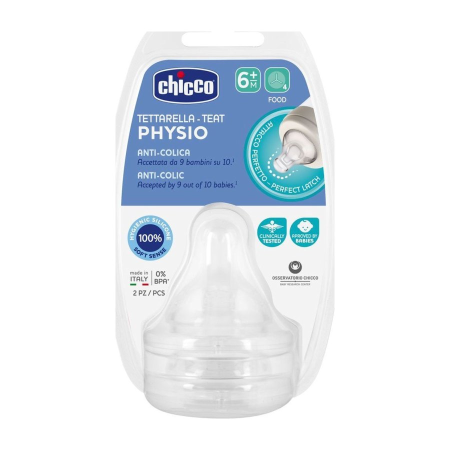 CHICCO Tetina Fisio Sili Normal 6M+ 2UN