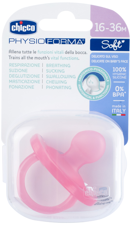 CHICCO Chupeta Physio Soft SILIC ROSA 16-36 Meses