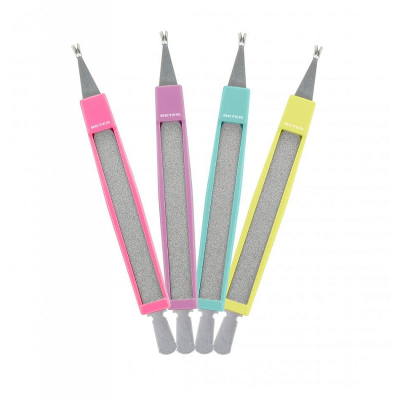 BETER Corta cutícula com lima  levanta peles inox