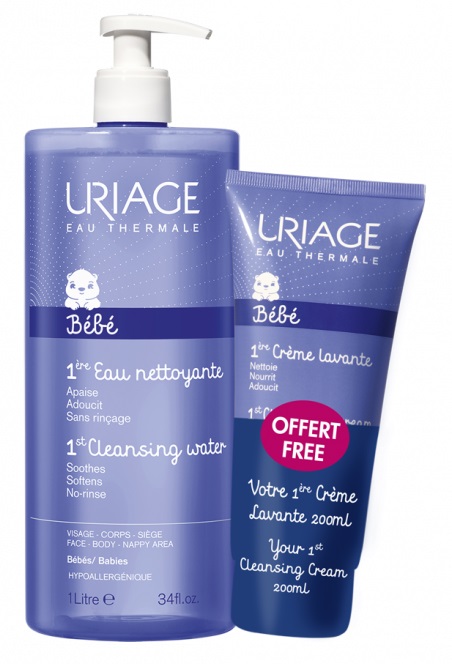 URIAGE BEBÉ Agua Limpeza 1 Lt. OF Creme Lav 200ml