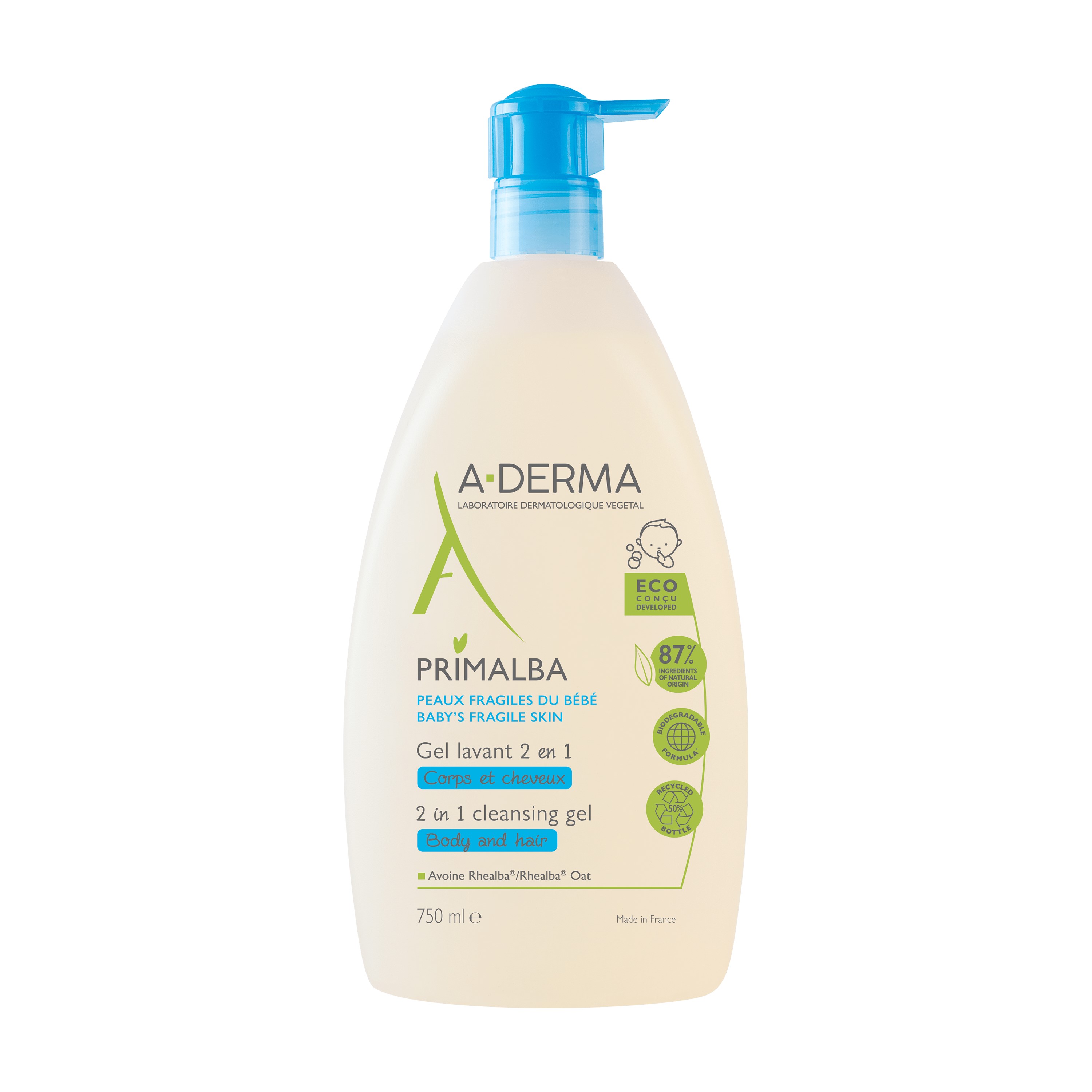 A-DERMA PRIMALBA Gel Corpo/Cabelo 750 ml
