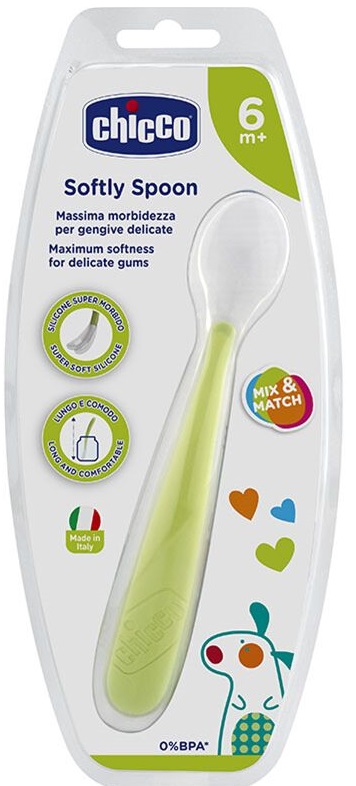CHICCO Colher Silicone VERDE (+6 meses)