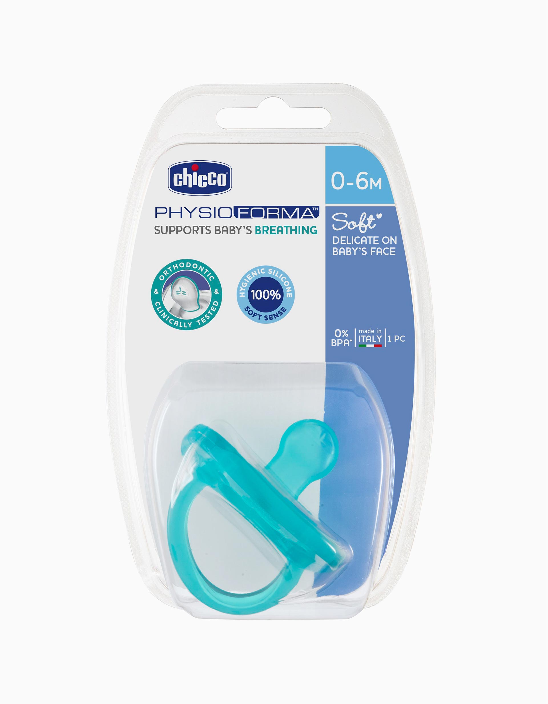 CHICCO Chupeta Physio Soft SILIC AZUL 0-6M