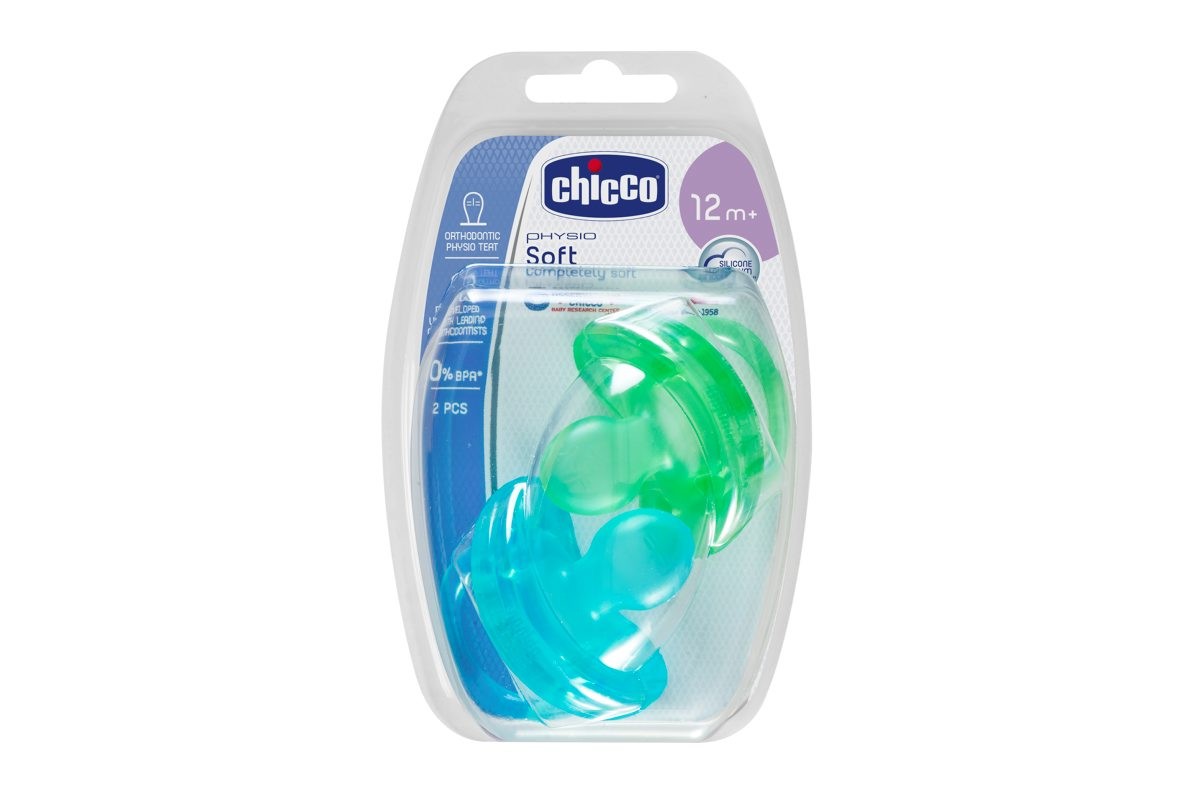 CHICCO Chupetas Physio Soft SILIC AZUL 12M+ 2un