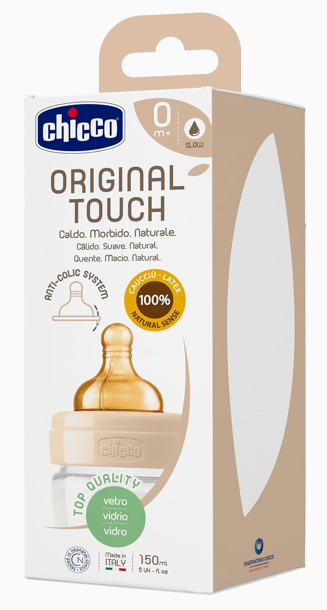 CHICCO BIBERÃO ORIG.TOUCH VIDRO UNI 150 FL